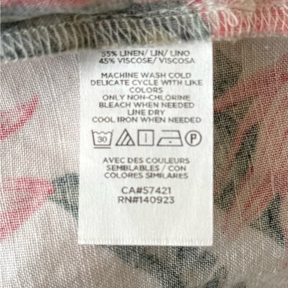 Loft Linen Blend Tropical Print Maxi Dress size 4 - Picture 11 of 15